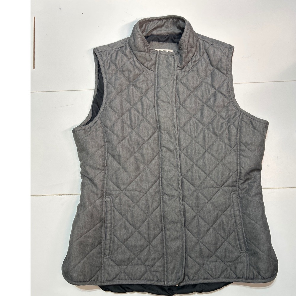 Magellan Outdoors XXL Quilted Vest Gray Herringbone Sleeveless Puffer